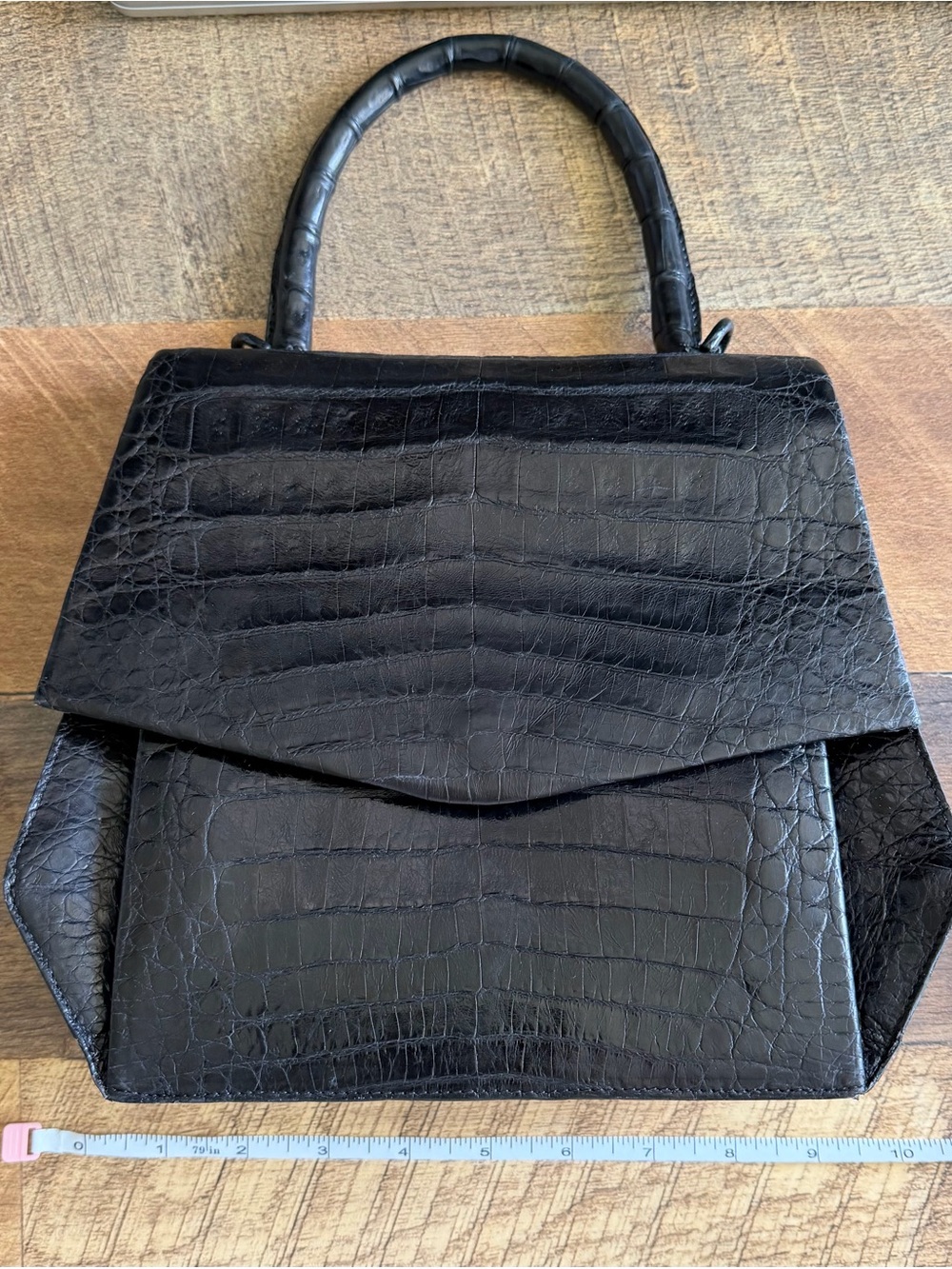 Nancy Gonzalez Black Crocodile Top Handle Satchel - Picture 11 of 14